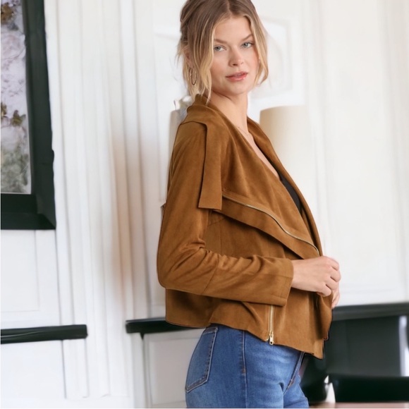 🔥HOST PICK SHENANDOAH SUEDE ZIP MOTO JACKET SIZES 🔥🔥🔥 - Picture 4 of 7